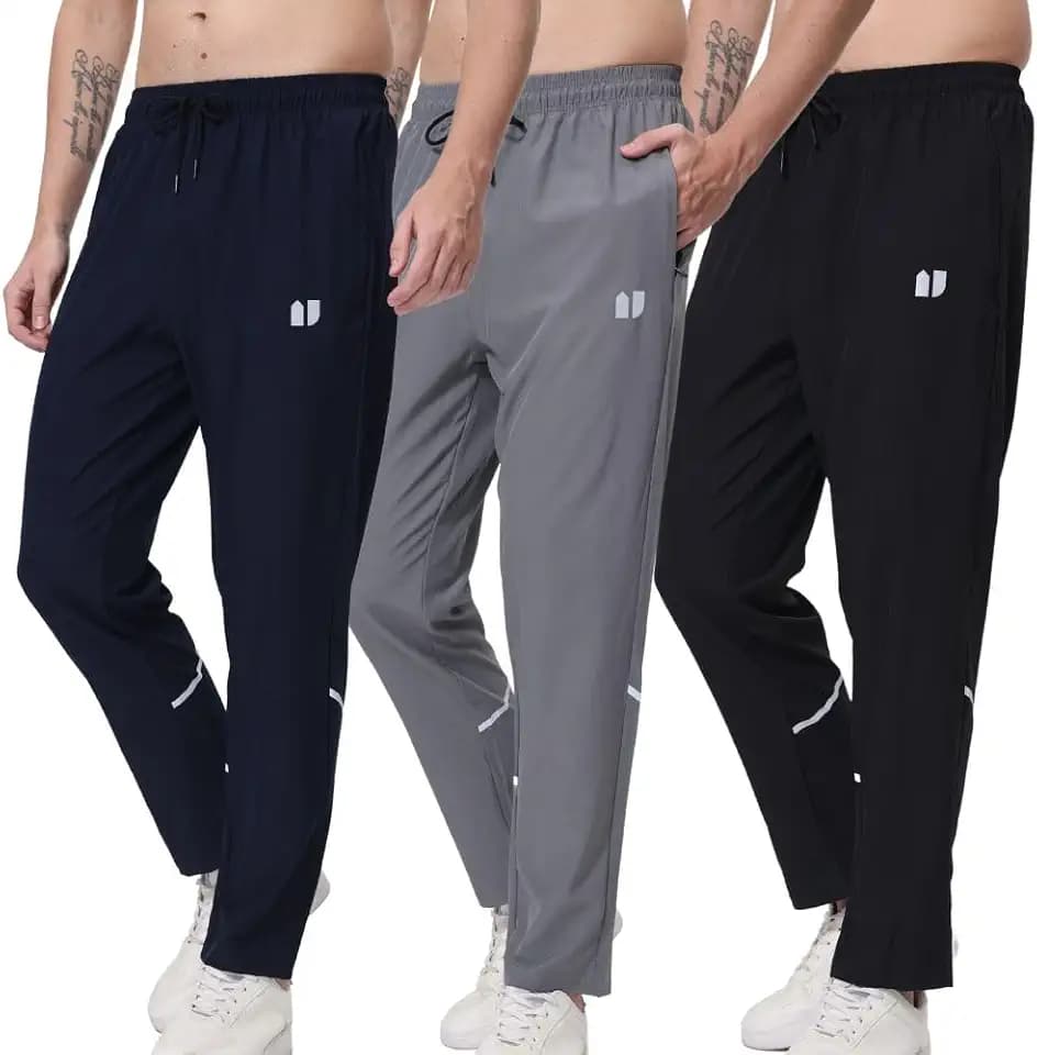 3-Pack Herren Athletic Sweatpants, Männer Laufen Jogging Hosen, mit elastischen Reißverschlusstaschen