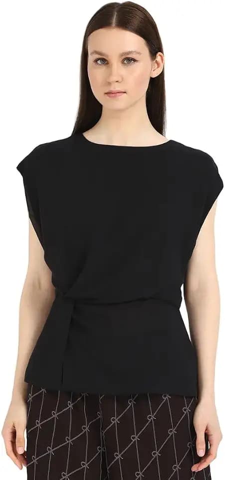 Calvin Klein Jeans Women's Chiffon Twist Front Blouse
