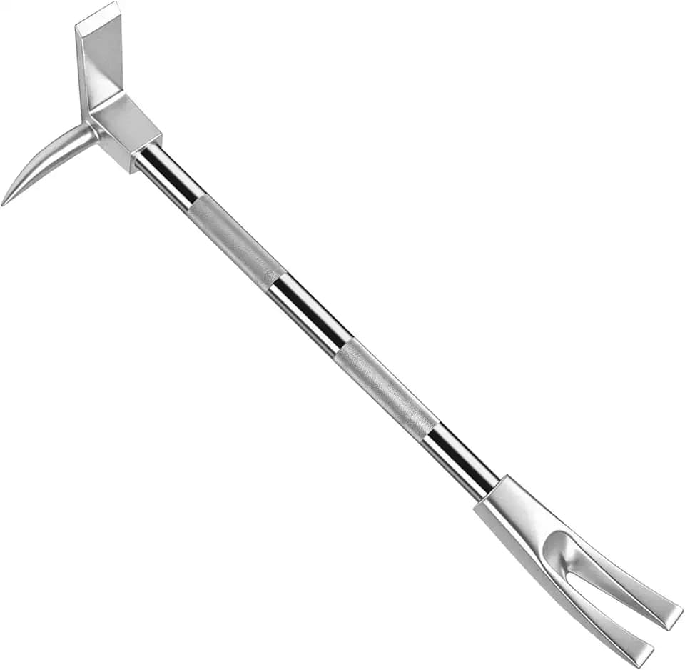 30 inch Halligan Tool, 45 Grade Steel Halligan Bar Firefighter Tool with Duckbill and Recessed Nail Puller 4-In-One, Non-Slip Grip for Forced Entry, Rescue & Home Emergency