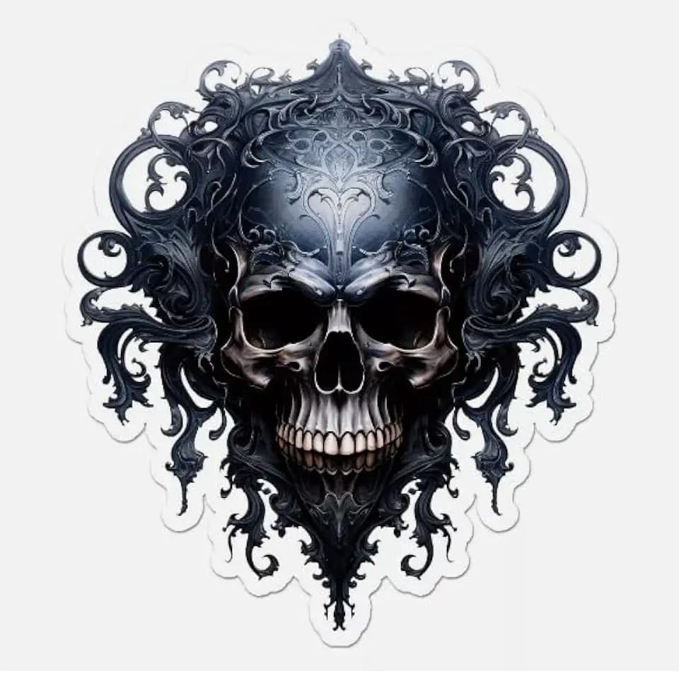 Sticker Skull Helmet Death Vinyl Decal United States for Car Truck Window Laptop US (6 inches)