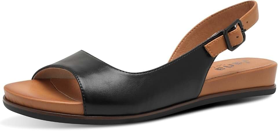 Jana Damen Sandalen flach mit verstellbarem Riemen Vegan