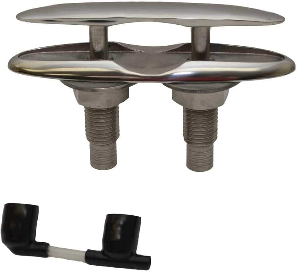 Attwood 66519-1 Retractable Low-Profile Stainless Steel Marine Boat 8-Inch Neat Cleat