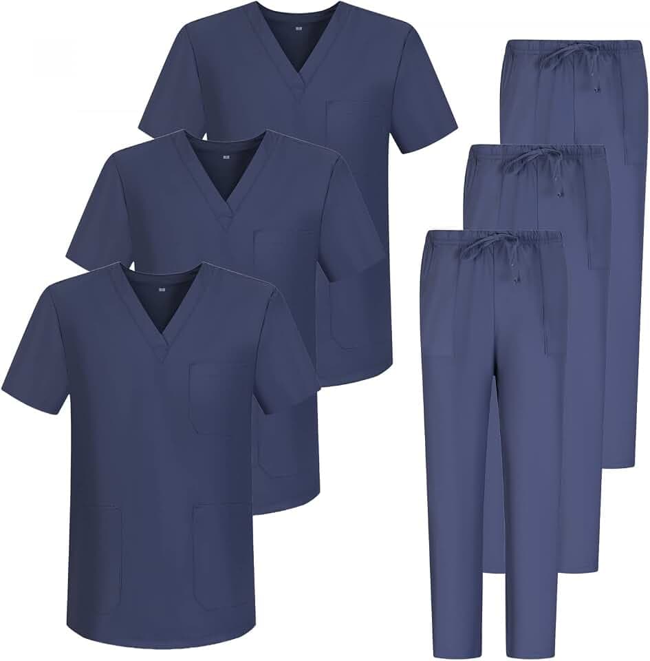 MISEMIYA - Pack * 3 Sets - Unisex Sanitary Uniform Medical Sanitary Uniforms Sanitary Sets 3-817-8312