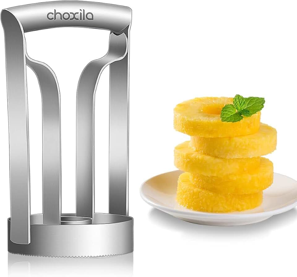 Choxila Pineapple Corer Large Stainless Steel Pineapple Corer Peeler Pineapple Cutter Fruit tool Easy Kitchen Tool - Large(4inch+)