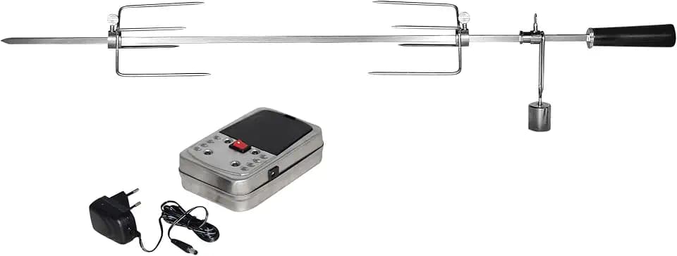Enders Edelstahl-Grillspieß für Enders Grill CUBIQ PRO 2+3, eFLOW PRO 2, eFLAVOUR 2, ca. 5kg Tragegewicht, laufruhiger Elektromotor #7905, Edelstahlfarben