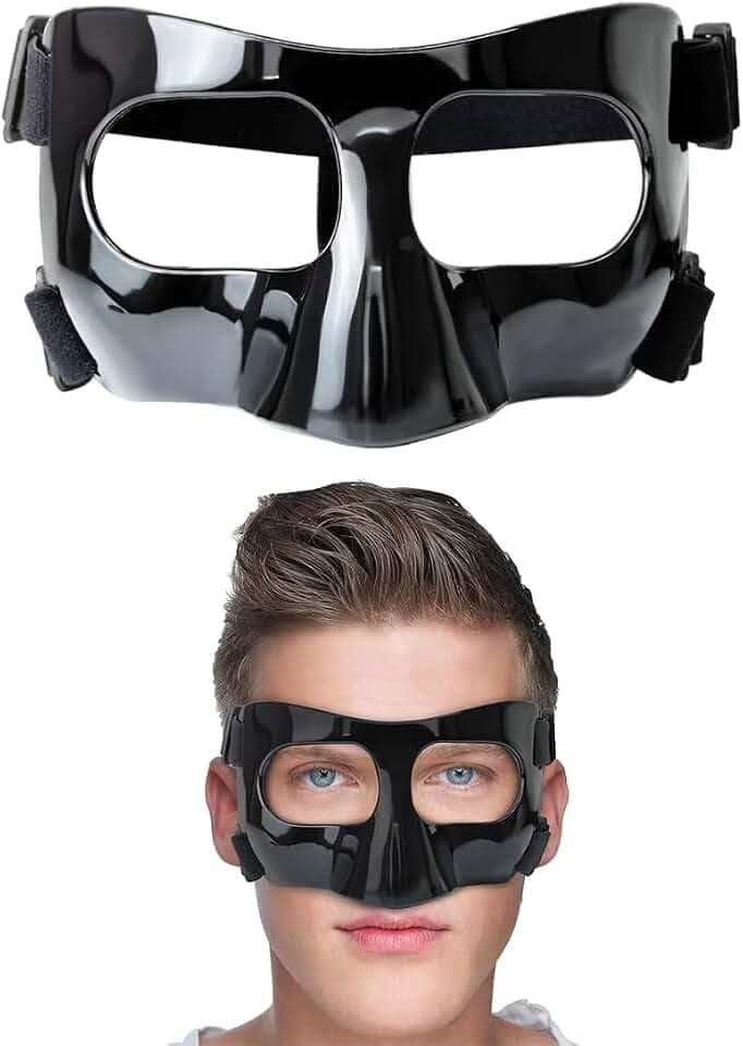 GXGM Nasenschutz für Gebrochene Nase,Verstellbarer Gesichtsschutz,Nasenbeinbruch Maske,Sport Maske,Sportschutzmaske für Erwachsene,Geeignet für Basketball,Fußball und andere Arenastic