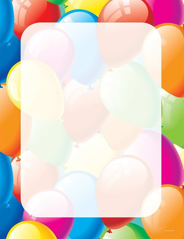 Great Papers! Balloon Border Letterhead, 80 Count, 8.5"x11" (2013168)