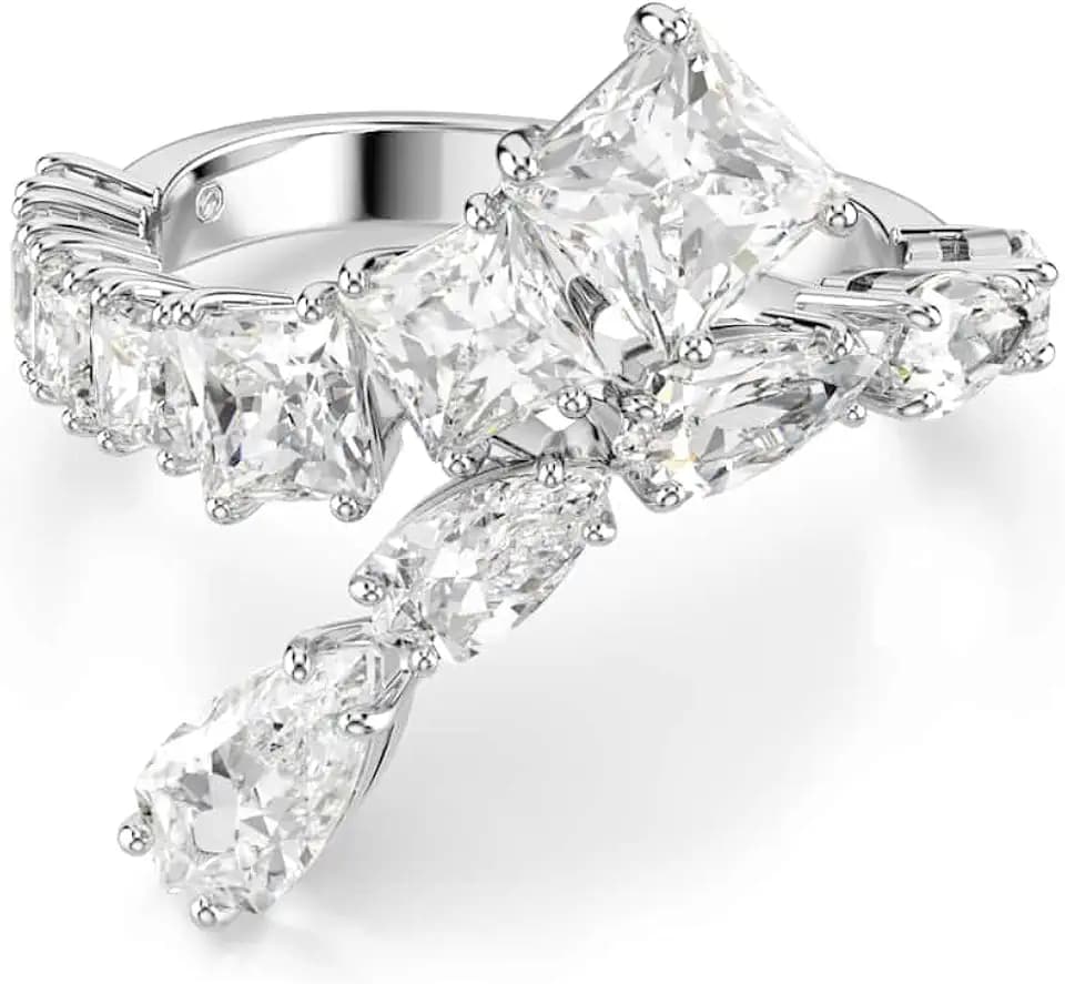 Swarovski Matrix Kollektion Ring, Klare Gemischtschliff-Steine in Rhodinierter Fassung