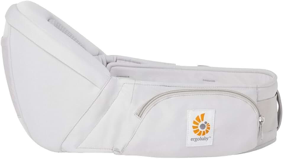 Ergobaby Lift Hip Seat Babytrage mit Babyhüftsitz für Babys und Kleinkinder ab 6 Monaten (7,7 kg - 20,4 kg), Hüftsitz Trage Hüfttrage, Pearl Grey