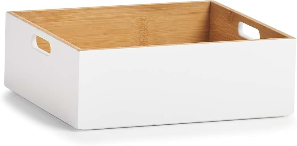 ZELLER PRESENT SCHÖNER LEBEN. PRAKTISCH WOHNEN. Aufbewahrungskiste, Bamboo, weiß