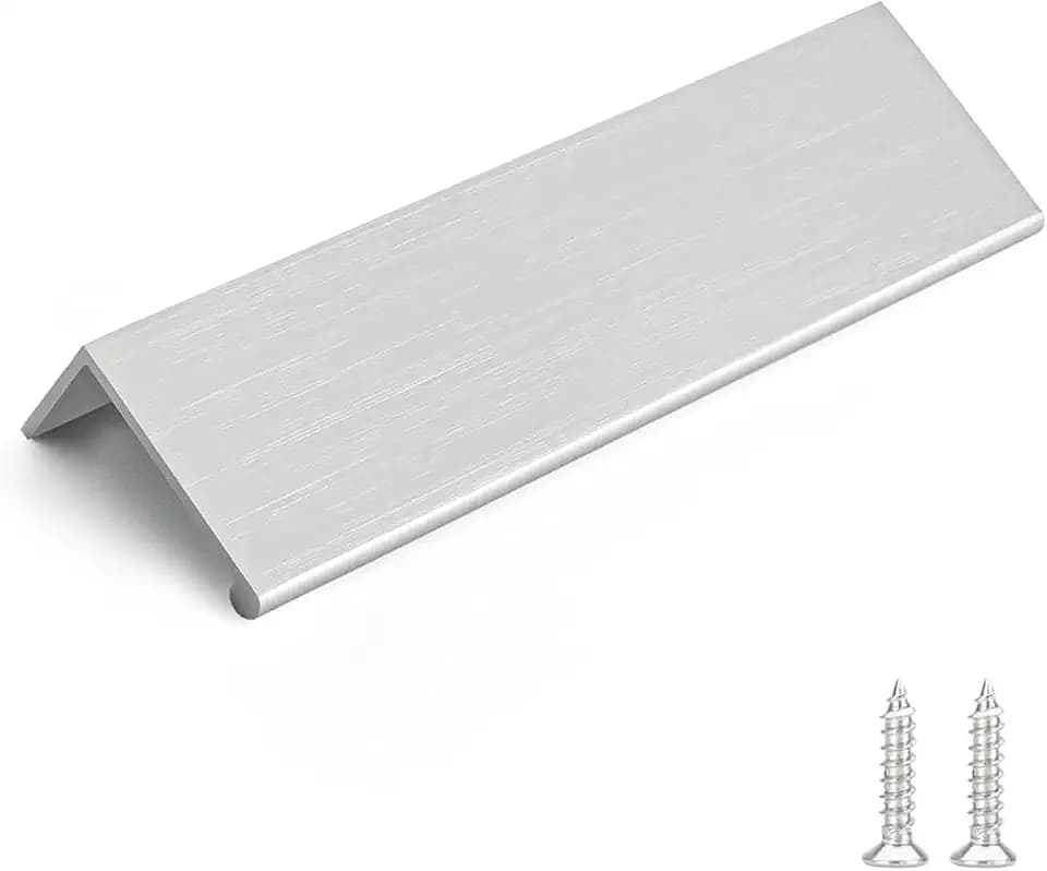Rergy 10 Pack 4" Cabinet Pulls Brushed Nickel Finger Pulls for Cabinets