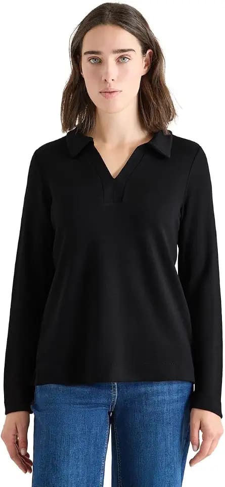 Cecil Damen Strick-Look Poloshirt