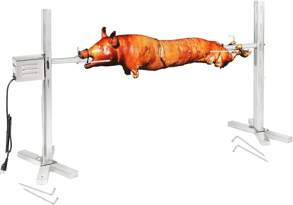 Kendane Electric Rotisserie Grill Kit, 90LBS Pig Spit Rotisserie