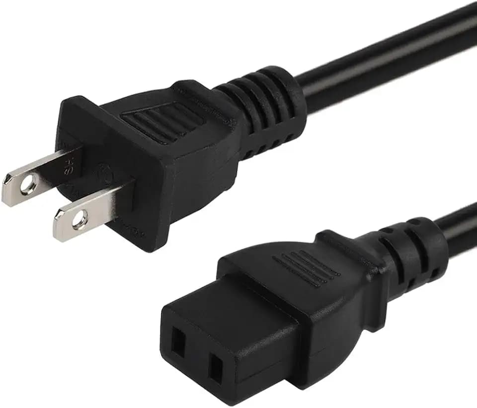 8FT/2.5Meter Nema 1-15P to IEC 320 C9 Power Cord, SJTW 16AWG 2C USA 2-Prong Male Cable