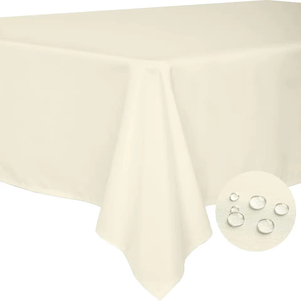 Table Cloth Beige 60x102 Inch Tablecloth for 6 Foot Rectangle Tables Cover