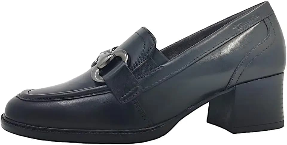 Tamaris Comfort Damen Trotteur aus Leder mit Blockabsatz, Schwarz (Black), 39 EU