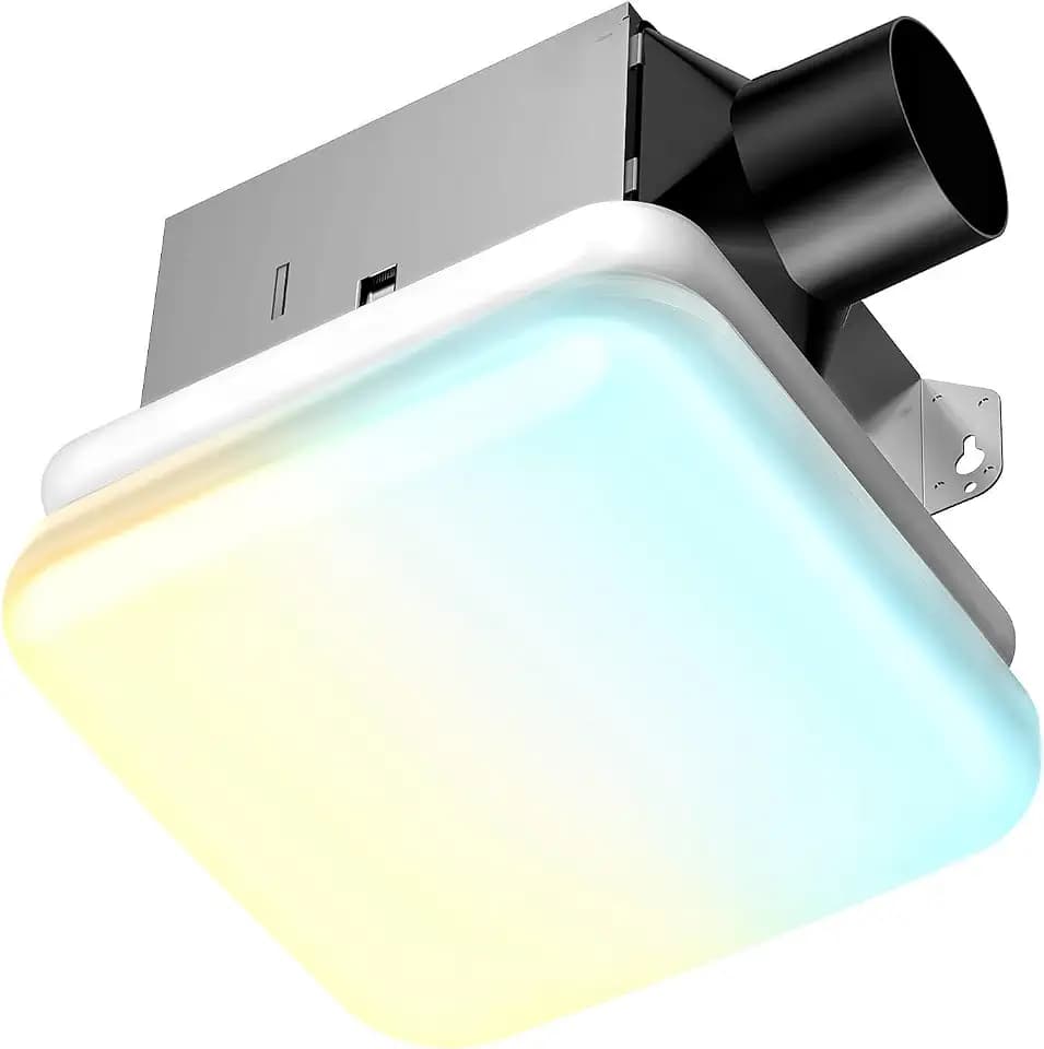 Consciot Bathroom Exhaust Fan with Light, 50 CFM, 1000Lm LED Light