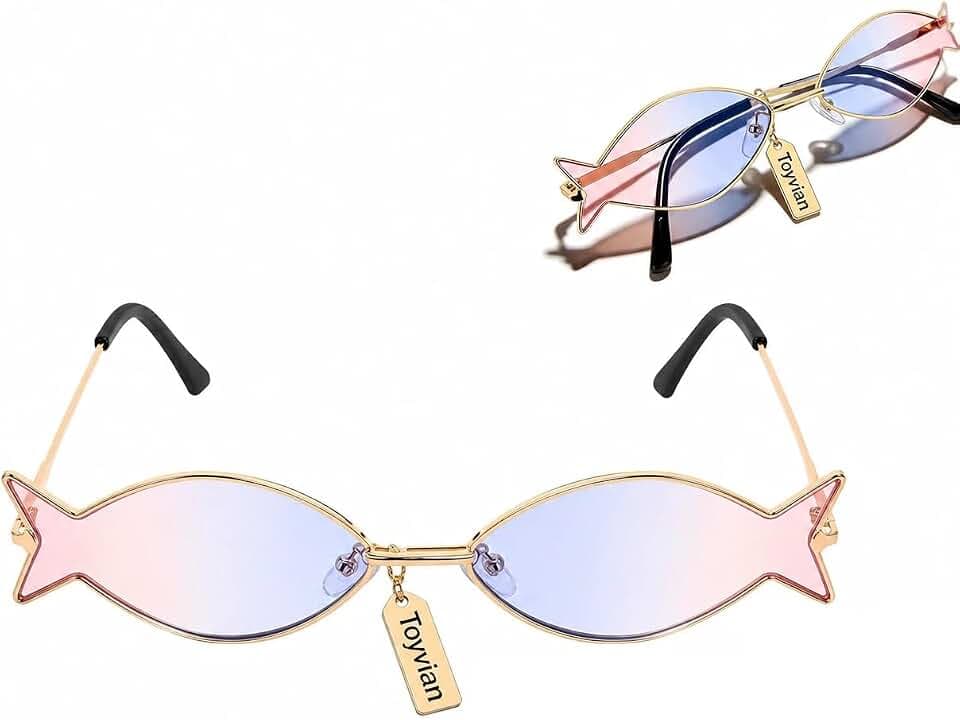 Toyvian Lustige Fisch Sonnenbrille, Hawaii Luau Partybrille Tropische Sommerbrille für Damen Modische Strand Accessoires Foto Requisiten für Hawaiianische Kostüme