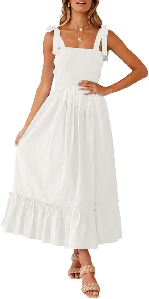 ZESICA Womens Summer Boho Spaghetti Strap Maxi Dress