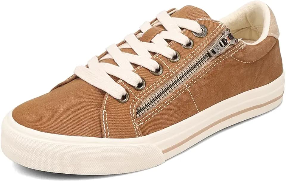 Taos Z Soul Women’s Sneaker - Stylish Platform Sneaker with Removable Footbed, Arch Support, Premium Cushioning, Lace-Up Adjustability, and Easy Access Zipper