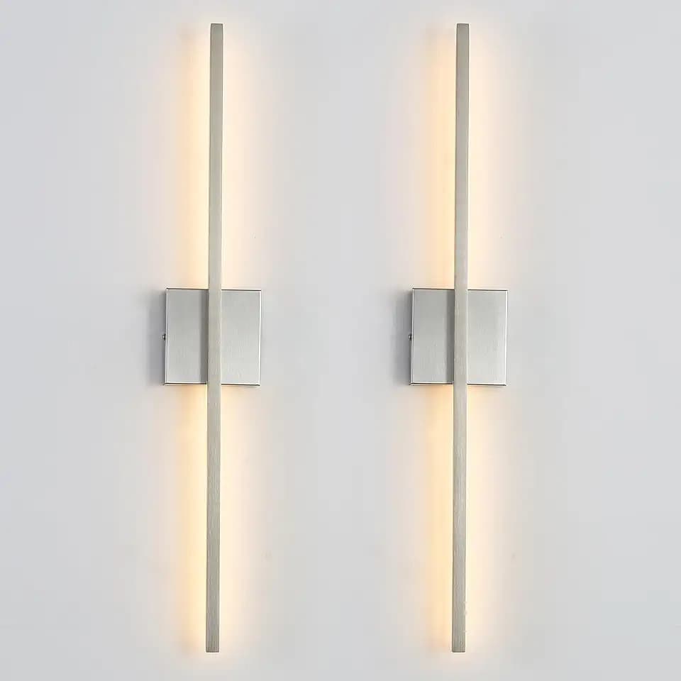 Gold Wall Sconces Set of Two 28'', LED Dimmable Sconces