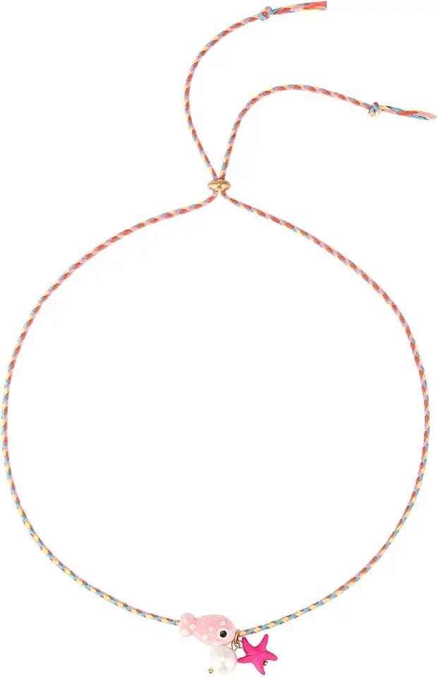 Starfish Fish Necklace Boho Beachy Hawaiian Colorful Summer Beach Coastal Choker Necklace for Women Men