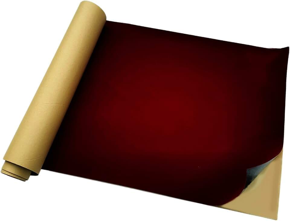 selbstklebender Samtstoff,45 x 254 cm(Burgunderrot, Dunkelrot)