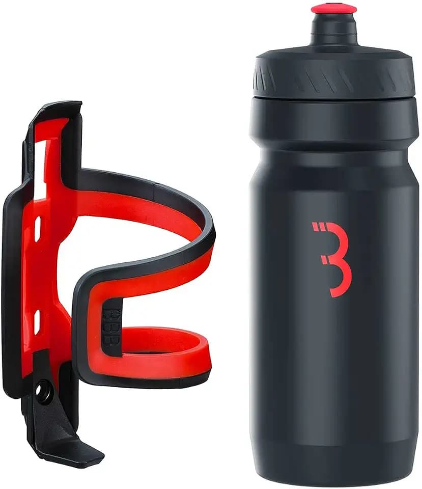 BBB Cycling Fahrrad Wasserflasche und Halter Kombination Universal Fahrrad Flaschenhalter für Rennrad und MTB