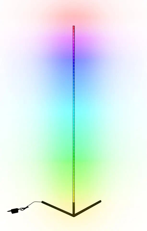 LEDVANCE 4.6ft SMART LED Corner Floor Lamp, Voice Control for Alexa/Google, Dynamic RGBTW Full Color Technology, 2700-6500K, No Hub Required (75820)