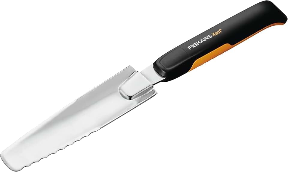 Fiskars Unkrautstecher für tief verwurzeltes Unkraut, Länge: 39,6 cm, Schwarz/Orange, Rostfreier Stahl/Kunststoff, Xact, 1027046