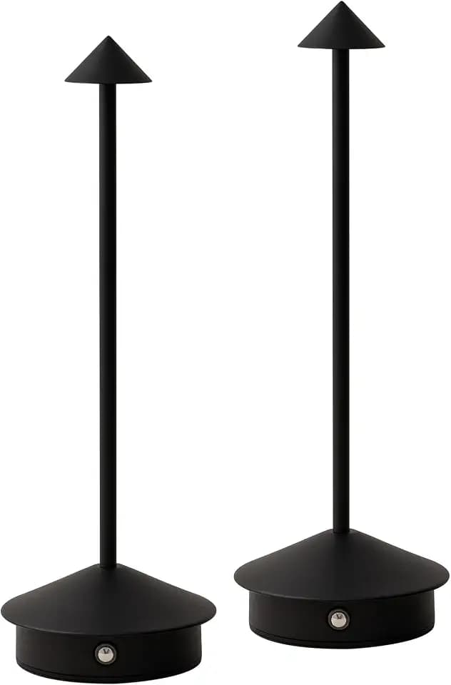 Arrrow LED Cordless USB-C Re-Chargeable Desk Lamp, 5200mAh Battery Operated with 3 Color Temperature 2700K-3000K-3500K and Fingertip Touch On/Off Plus Dimming in Black (Pack of 2)