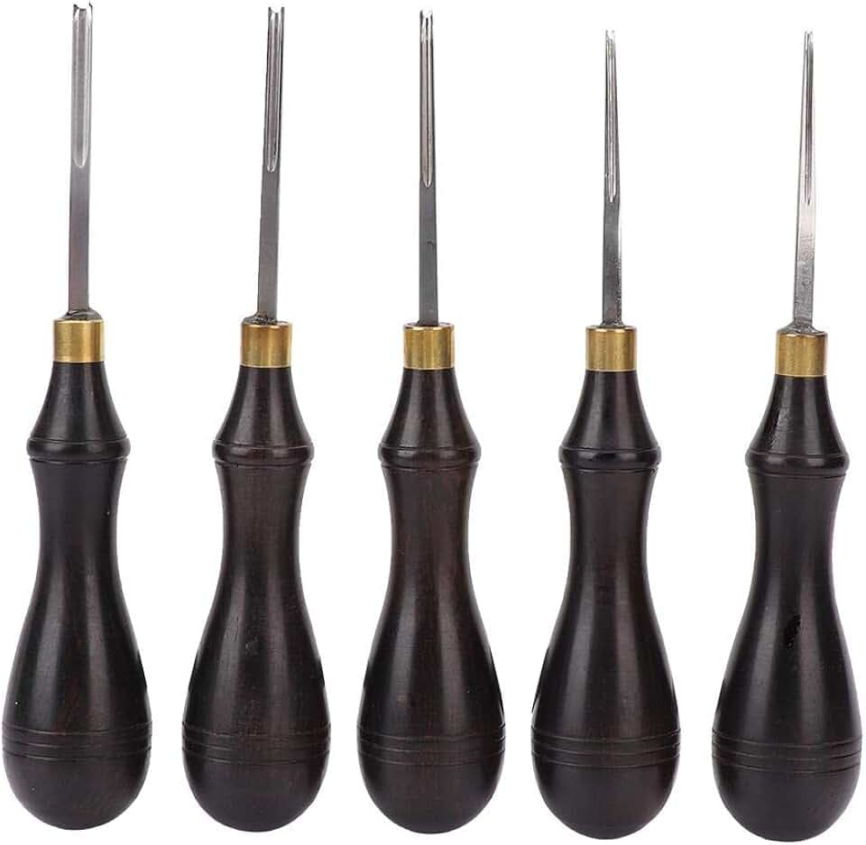 Leathercraft Edger Trimming Tool, Leather Edge Beveller Steel Blade Ebony Handle DIY Leathercraft Edger Trimming Tool4#