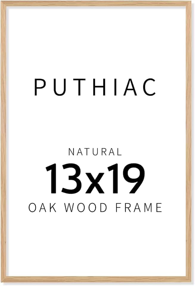 puthiac 13x19 Solid Oak Wood Picture Frame, Natural Oak, 1 Pack