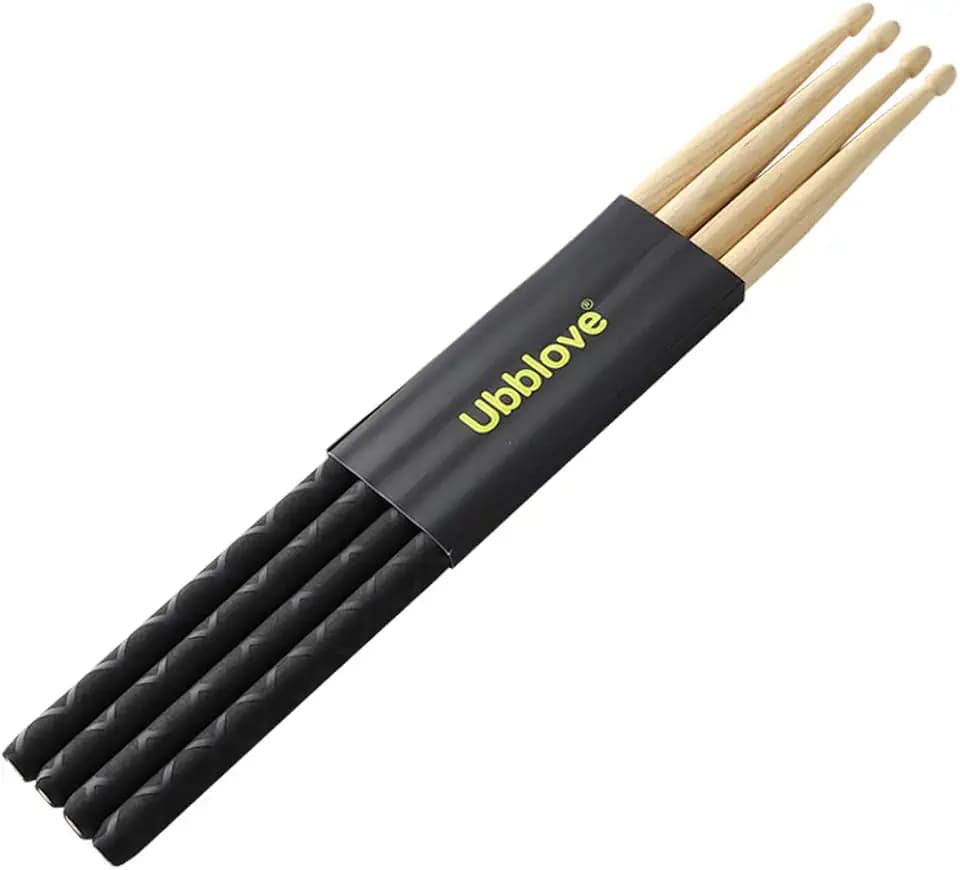 Ubblove 5A Walnut Wooden Drum Sticks with Anti Slip Handles
