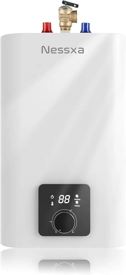 Nessxa 8 Gallon Electric Mini Tank Water Heater, 110V 1500W Point of Use On Demand Under Sink Instant Hot Water Heater for Home Kichen Bathroom