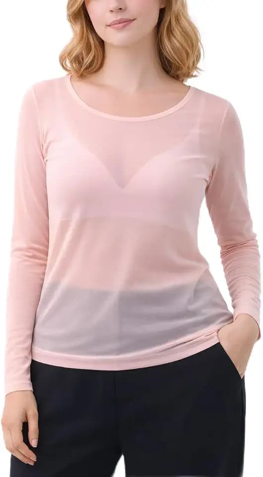 T-Shirt, Oberteil aus transparentem Gewebe