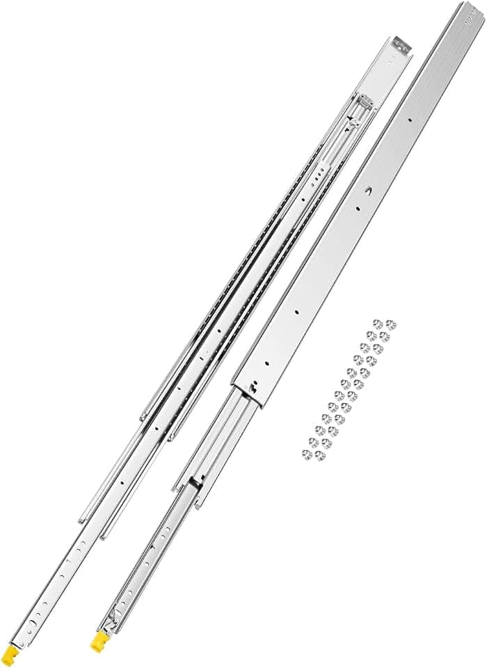 VEVOR 1 Paar Schubladenschienen mit Vollauszug 1524 mm, 226 kg Tragkraft, verriegelbare Schubladenführung, Kugellager mit Sperre, seitlich montierte Schubladenauszug, Auszugsschienen