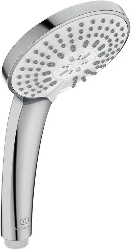 Ideal Standard – Idealrain Multifunktions-Handbrause, wassersparender Duschkopf mit 3 Strahlarten (Regen, Platzregen und Massage), EasyClean-Düsen, Ø 10 cm, Chrom