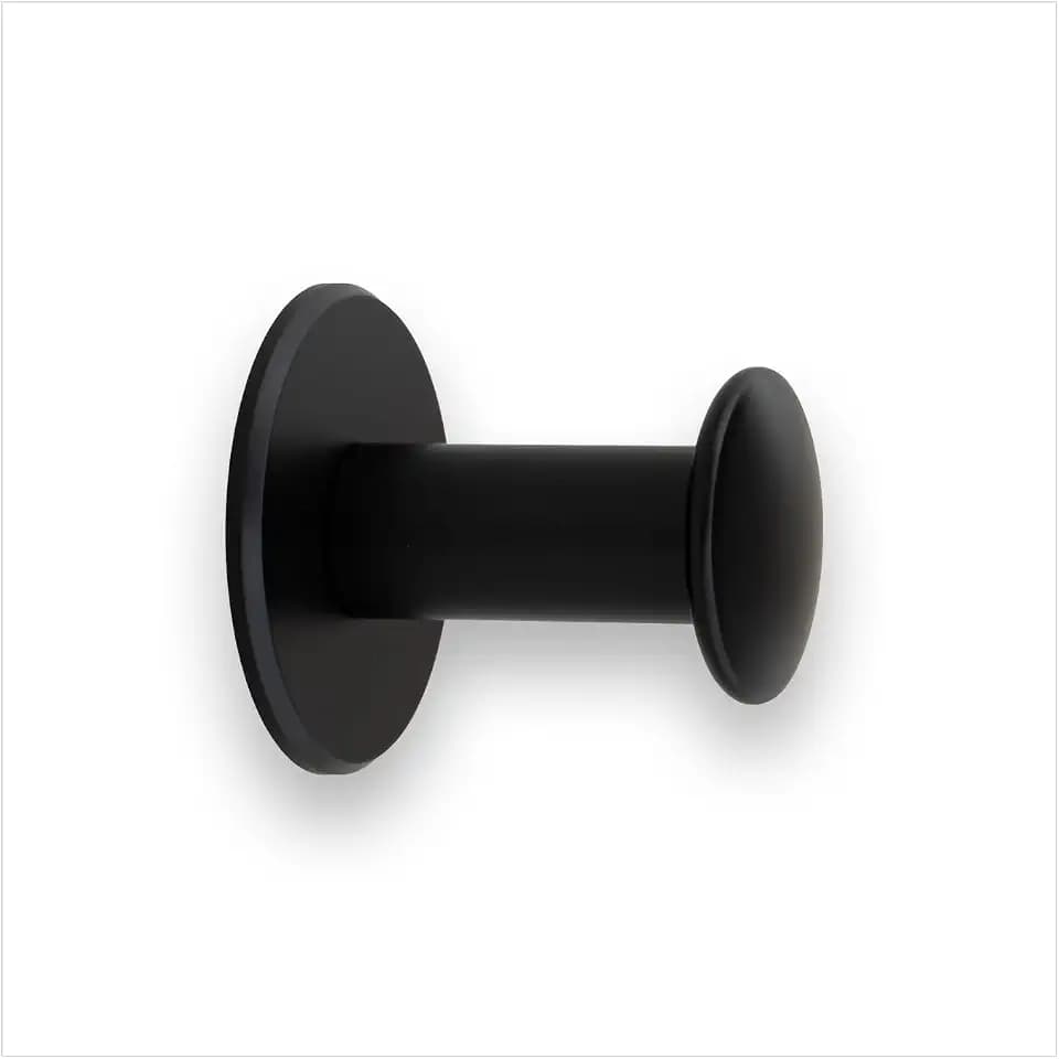 Evi Bathroom Hanger | Wandaufhänger aus Edelstahl | Schwarz lackiert | Zum Aufhängen von Kleidung, Mänteln oder Handtüchern | Klebender Handtuchhalter und/oder Schraube | 188DUALNG