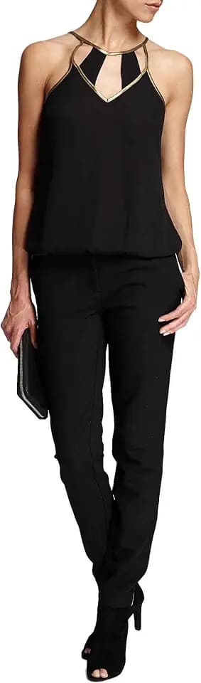 Morgan 152-ONI.N Metallic PU Strap Top