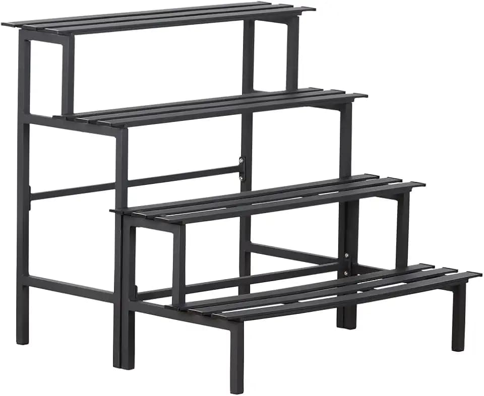 Aluminum Plant Stand Indoor & Outdoor Flower Rack 4-Tier