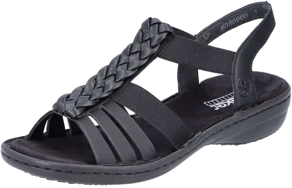 Rieker 60809-00 Damen Sandale Synthetik schwarz schwarz
