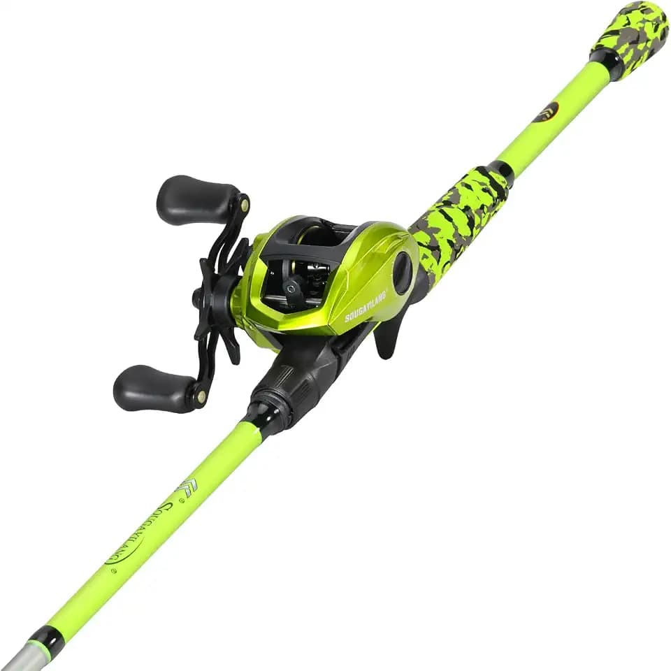 Sougayilang Baitcaster Combo – IM7 Graphite M/MH 2-Piece Travel Rod, 6.3:1 High-Speed Reel,18LB Drag for Bass, Catfish, Trout, Panfish