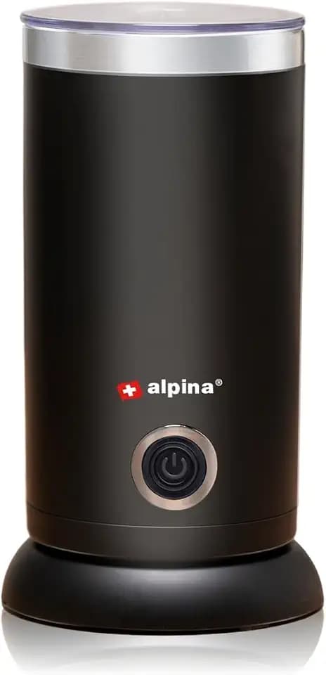 alpina Milchaufschäumer Elektrisch – 230 V/450 W – 3-in-1-Milchaufschäumer – 300 ml – Kalt- und Heißmilchaufschäumer – Milchschäumer Elektrisch und Milchkocher bis 65 °C – Antibackschicht – Schwarz