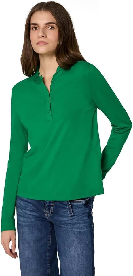 Street One Studio Damen 3227856 Langarmshirt mit Rüschen (1er Pack)