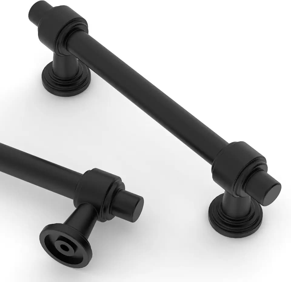 Asidrama 10 Pack 3.75 Inch(96mm) Matte Black Kitchen Cabinet Handles, Cabinet Pulls Kitchen Cabinet Hardware for Cupboard Drawer Pulls