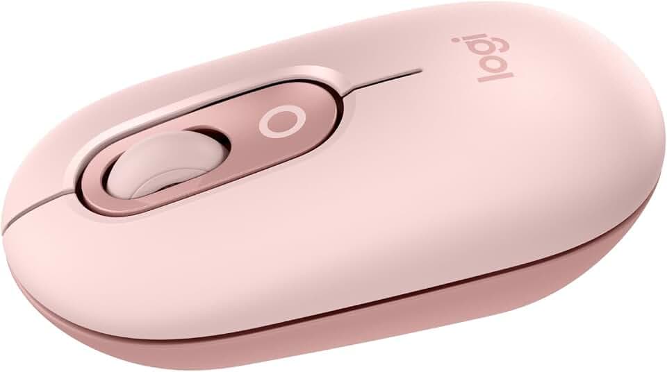 Logitech POP Mouse, Compact and Portable Wireless Bluetooth Mouse - Rose