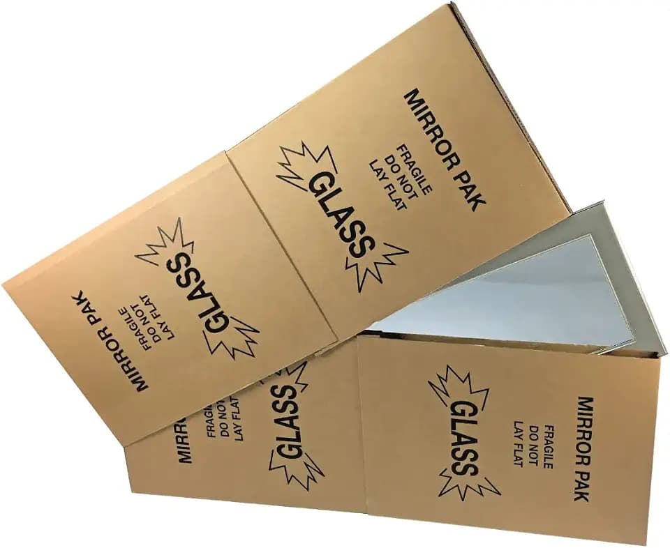 UBOXES 3 Picture & Mirror Moving Boxes for Large Pictures up to 40x60" (Includes 12 pieces, to fit 3 sets of Mirror) , Kraft