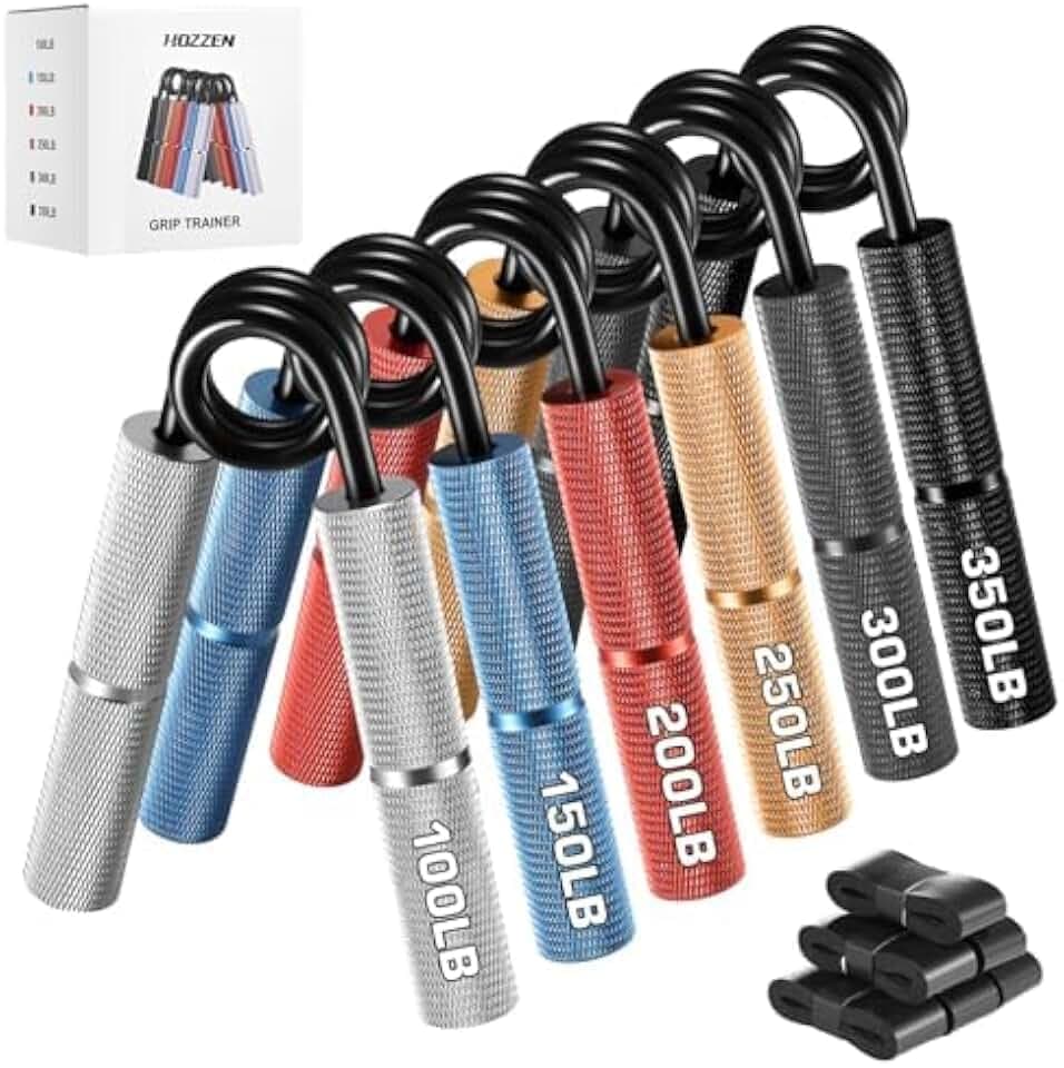 Hozzen Handtrainer Fingertrainer, Griffkraft Trainer Trainingsset - 6er-Pack (50-200LB) Handgelenk Trainer, Hochbelastbares Handgriff für Muskelaufbau und Hand-Rehabilitationsübungen