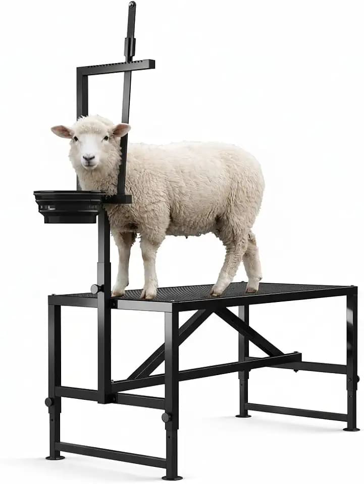 Garvee 600LBS Goat Stand with Feeder 47x23in Goat Milking Stand